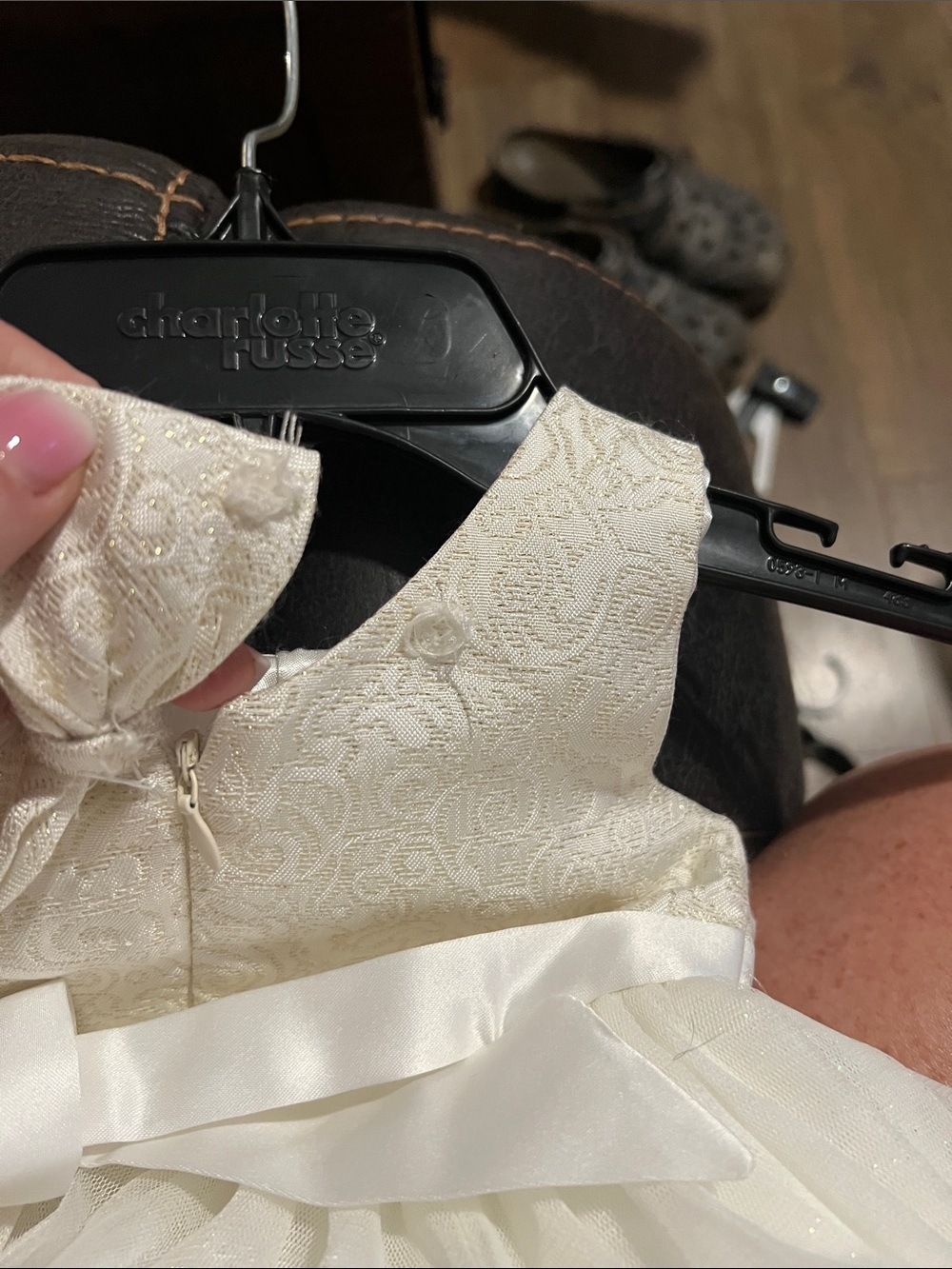 American Princess Ivory Embellished Tulle Bow Dress - Picture 7 of 8